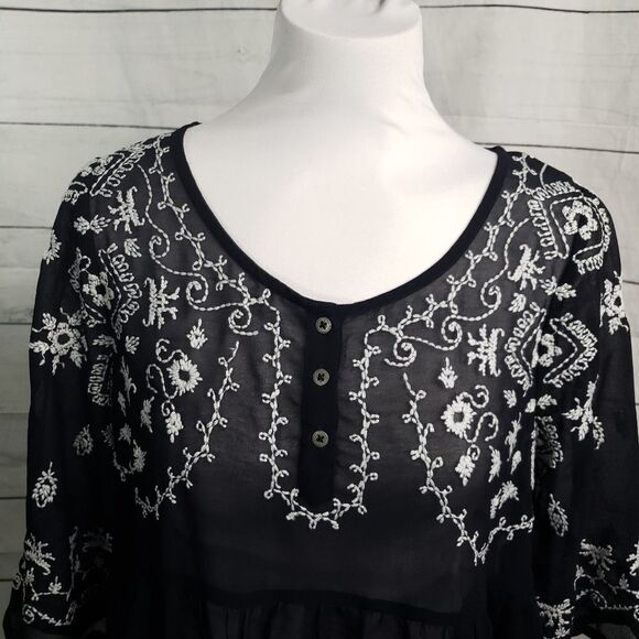 Free People sheer boho flowy top XS - Picture 7 of 8